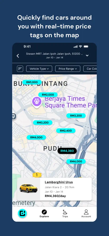 Porsche rental in Malaysia